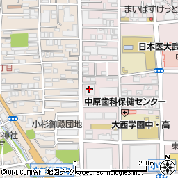 東京ガスライフバル川崎中原周辺の地図