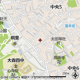 東京都大田区中央5丁目26周辺の地図