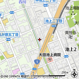 東京都大田区仲池上2丁目30周辺の地図