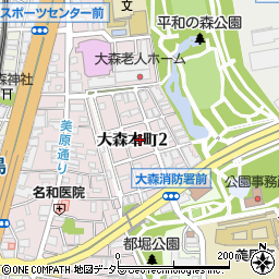 東京都大田区大森本町2丁目14周辺の地図