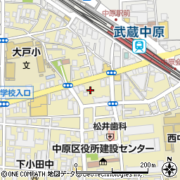 神奈川県川崎市中原区下小田中2丁目4周辺の地図