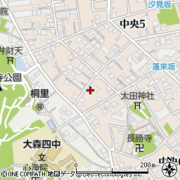 東京都大田区中央5丁目25周辺の地図