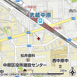 神奈川県川崎市中原区下小田中2丁目2周辺の地図