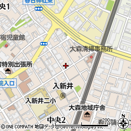 東京都大田区中央2丁目周辺の地図
