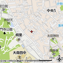 東京都大田区中央5丁目24周辺の地図