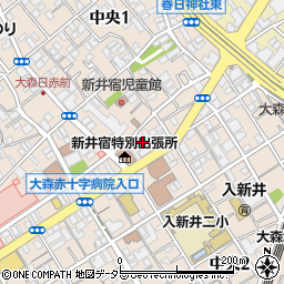 東京都大田区中央1丁目21周辺の地図