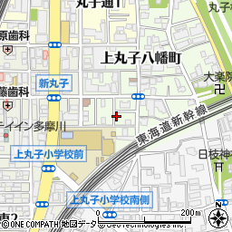 神奈川県川崎市中原区上丸子八幡町814周辺の地図