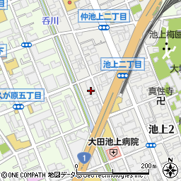 東京都大田区仲池上2丁目30-2周辺の地図