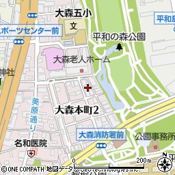 東京都大田区大森本町2丁目11周辺の地図