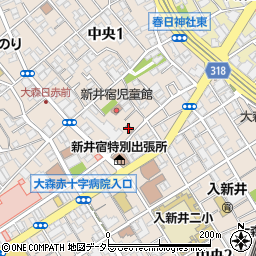 大田中央一郵便局周辺の地図