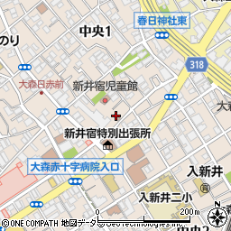 大田中央一郵便局周辺の地図