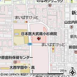 日本医科大学武蔵小杉病院周辺の地図