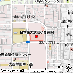 スターバックスコーヒー日本医科大学武蔵小杉病院店周辺の地図