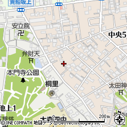 東京都大田区中央5丁目9周辺の地図
