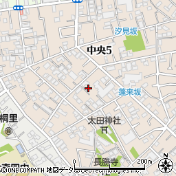 東京都大田区中央5丁目23周辺の地図