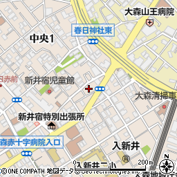 東京都大田区中央1丁目19周辺の地図