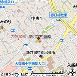 東京都大田区中央1丁目15周辺の地図