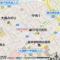 東京都大田区中央1丁目8-5周辺の地図