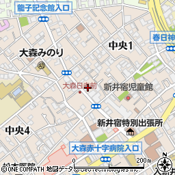 東京都大田区中央1丁目7-4周辺の地図