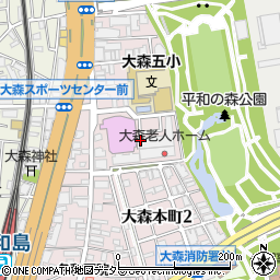 東京都大田区大森本町2丁目2周辺の地図