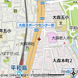 東京都大田区大森本町2丁目1周辺の地図