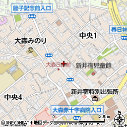 東京都大田区中央1丁目7周辺の地図