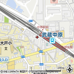中原駅前周辺の地図