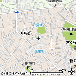 東京都大田区中央5丁目周辺の地図