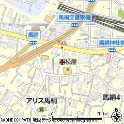 神奈川県川崎市宮前区馬絹周辺の地図
