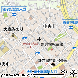 東京都大田区中央1丁目8周辺の地図