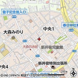 東京都大田区中央1丁目8-14周辺の地図
