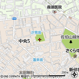 中央五丁目公園トイレ周辺の地図