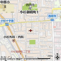川崎市中部身体障害者福祉会館周辺の地図