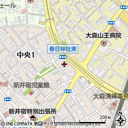 東京都大田区中央1丁目13周辺の地図