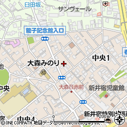 東京都大田区中央1丁目6周辺の地図