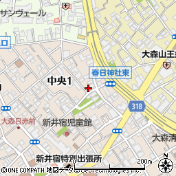東京都大田区中央1丁目11-12周辺の地図