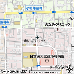 うさぎ薬局　武蔵小杉店周辺の地図