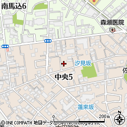 東京都大田区中央5丁目12周辺の地図