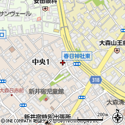 東京都大田区中央1丁目11-8周辺の地図