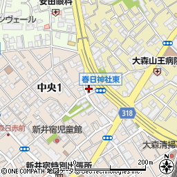 東京都大田区中央1丁目12周辺の地図