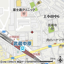 リパーク武蔵中原駅前駐車場周辺の地図