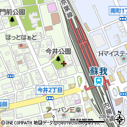 今井公園トイレ周辺の地図