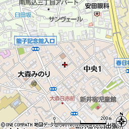東京都大田区中央1丁目5周辺の地図