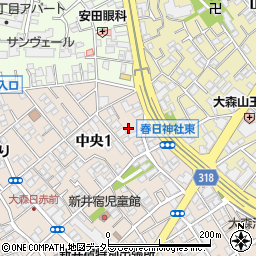 東京都大田区中央1丁目11-6周辺の地図