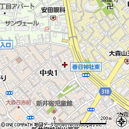東京都大田区中央1丁目11周辺の地図