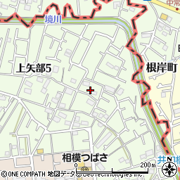 神奈川県相模原市中央区上矢部5丁目20周辺の地図