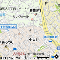 東京都大田区中央1丁目2周辺の地図