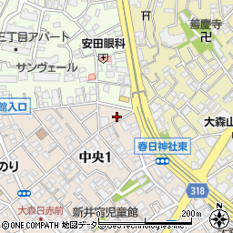 東京都大田区中央1丁目1周辺の地図