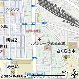 神奈川県川崎市中原区新城中町周辺の地図