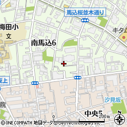 東京都大田区南馬込6丁目周辺の地図